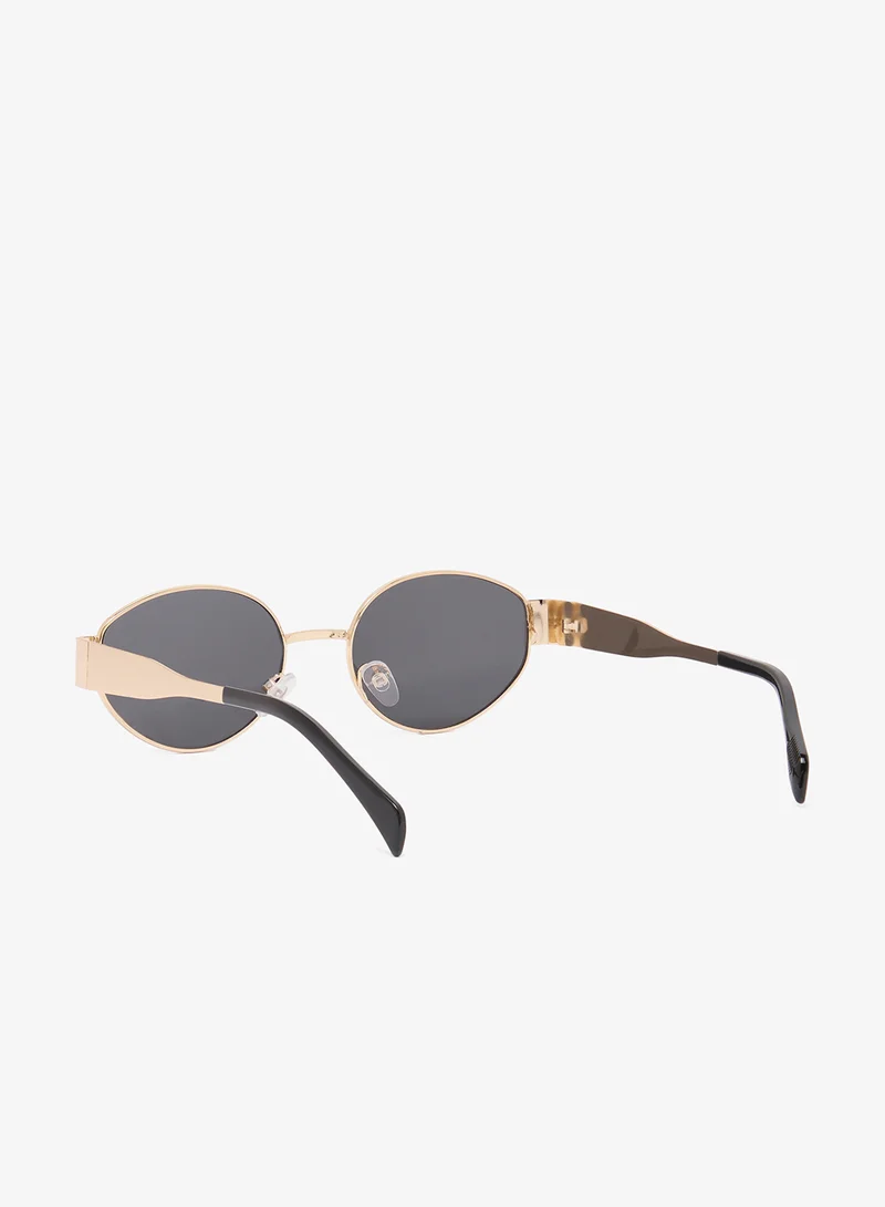 ايلا Classic Round Sunglasses With Gold Accent